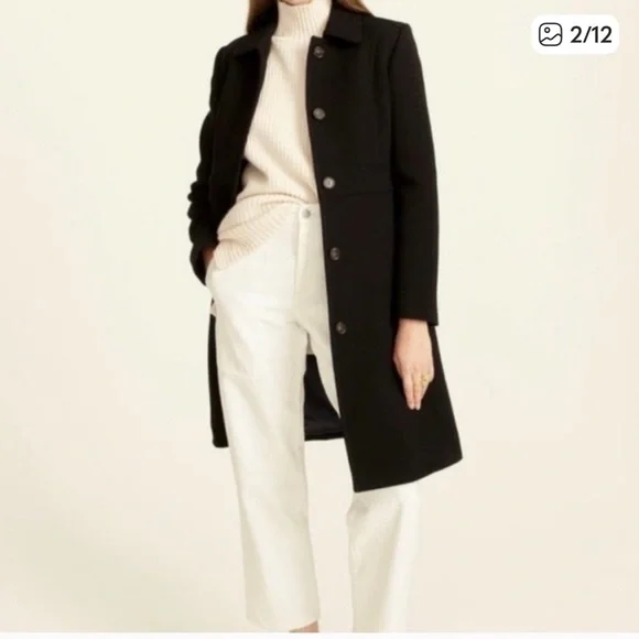 J Crew Elegant Black Women's Coat 💕 - Picture 4 of 8